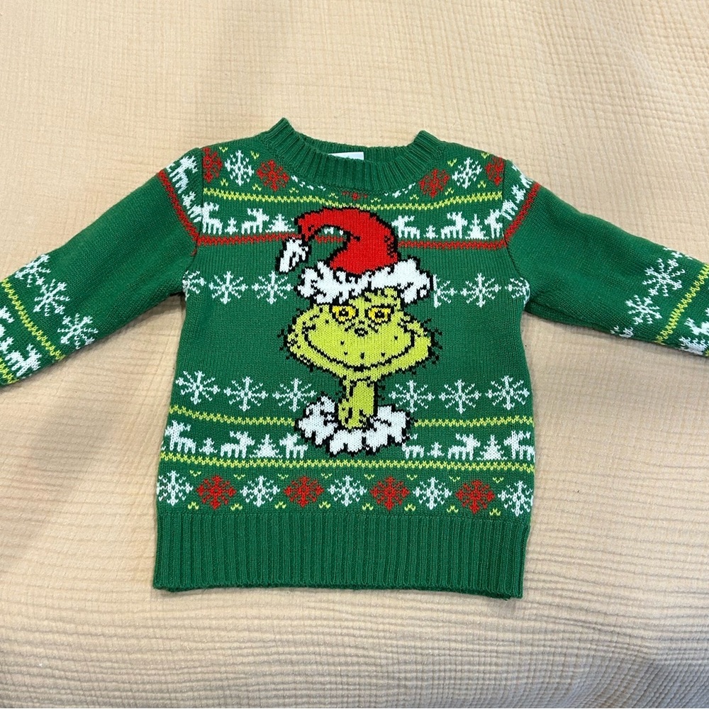 Grinch Green Knit Sweater for Toddlers
